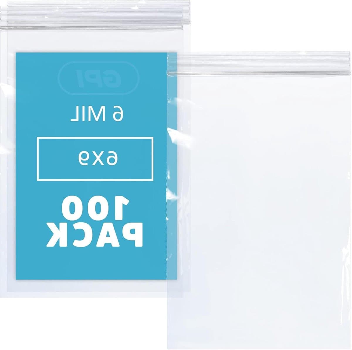 GPI - 6 Mil, Extra Heavy-Duty, 6" X 9" Clear Plastic Hersluitbare Zip Zakken, Quart Punctie-Resistent, Sterke Hersluitbare Poly Tassen, Met Lock Rits Seal, Voor Schroeven, Moeren, Bouten & — afbeelding 1