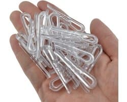 HAHIYO 50 mm 120 stuks doorzichtige plastic u-vorm alligator clips wasknijpers kledingstuk shirt vouwen clips met tanden voor naaien kamer vouwplank sok stropdas broek vastzetten stof naar stripboek bord