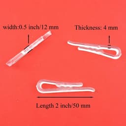 HAHIYO 50 mm 120 stuks doorzichtige plastic u-vorm alligator clips wasknijpers kledingstuk shirt vouwen clips met tanden voor naaien kamer vouwplank sok stropdas broek vastzetten stof naar stripboek bord — thumbnail 3