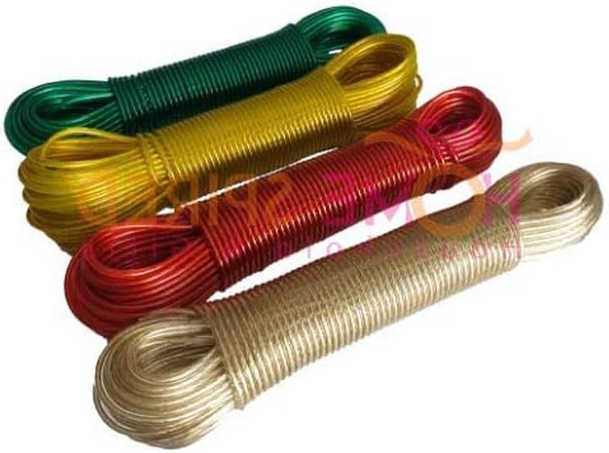 Sterke Waslijn - Kledinglijn Touw - Buiten Droge Kleding - Stalen Kern - 25 Meter - Diverse Kleuren — afbeelding 1