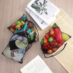 Set van 10 Nylon Mesh Waszakken 20x30cm met Trekkoord - Ideaal voor Wasmachine, Sportuitrusting en Organisatie — thumbnail 4