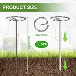 Grondankers G-vorm - Tuinhaken Worteldoek - Tuin Vastzetten - Groter Klemoppervlak - 30 stuks 152mm - Zilverkleurig — thumbnail 5