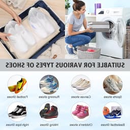 Herbruikbare waszakken set van 2 voor wasmachine en droger, ideaal voor sneakers, sokken en lingerie (Donkergrijs) — thumbnail 3