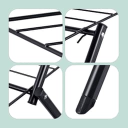 Wasrek inklapbaar - 115x53,5x52 cm - metaal - zwart — thumbnail 5