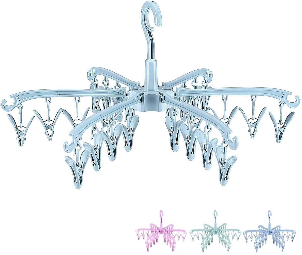 Dailygoods- Droogrek Klein - 24 Pinnen - Opvouwbaar - Duurzaam - Multi-Clip-Design - Winddicht - Hoogwaardig PP-Kunststof - Waslijn — afbeelding 1
