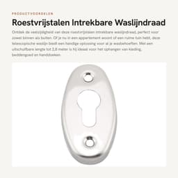 Dailygoods- Waslijn Uittrekbaar Tot 2,8 M - Wanddroogrek - Intrekbare Waslijndraad - Telescopische Waslijn - Ruimtebesparend Ontwerp - Eenvoudig Te Installeren - Kledinglijn — thumbnail 1