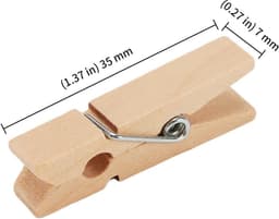 Dailygoods- Wasknijpers Mini Houten - Set van 400 - 3,5 x 0,7 cm - Voor Knutselen - Doe-het-zelf Decoratie - Betrouwbare Grip - Knutselmateriaal — thumbnail 4