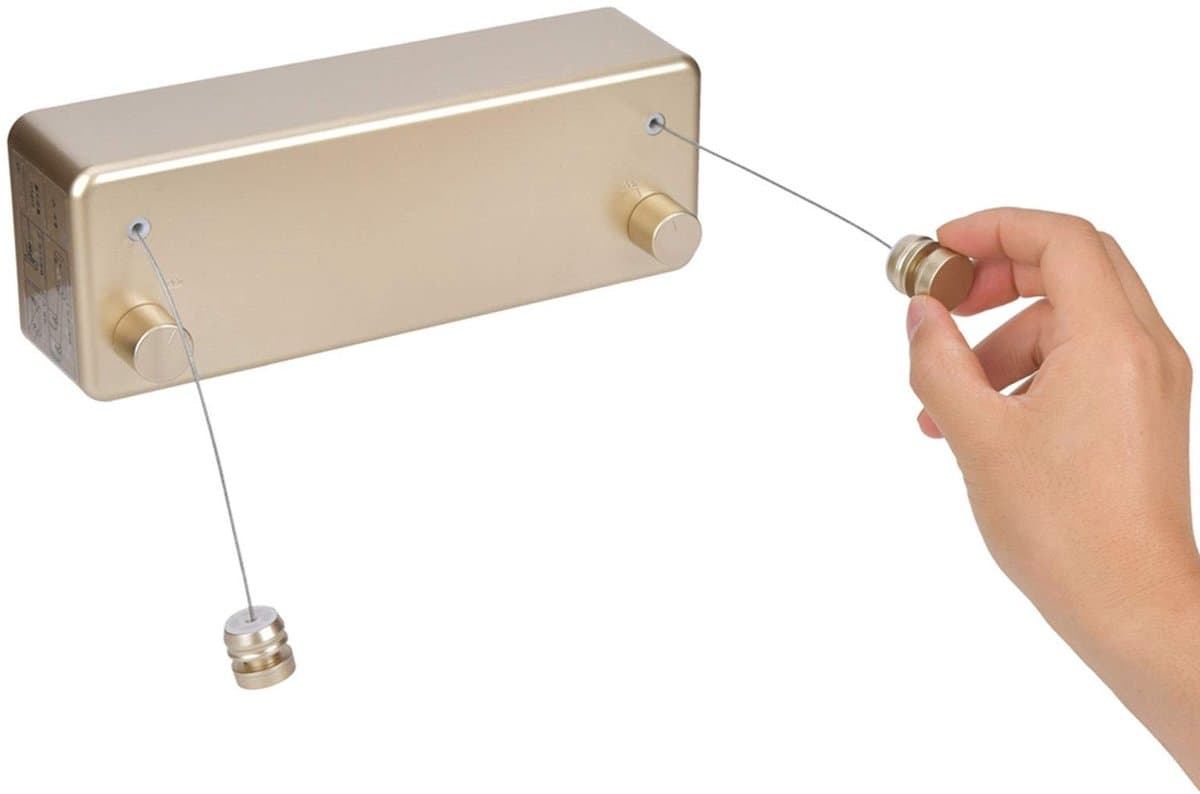 Dailygoods- Kledinglijn Oprolbaar - Waslijn Uittrekbaar 4 m - Aluminium en Roestvrij Staal - Voor Binnen/Buiten - Eenvoudig in Gebruik - Veilig Intrekken Systeem — afbeelding 1
