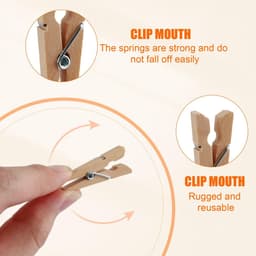 Dailygoods- Mini Wasknijpers 80 Stuks - Duurzaam Hout - Knutselwerk - Fotohouder - Decoraties - Milieuvriendelijk - Klemmen — thumbnail 2