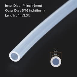 Dailygoods- Siliconen Slang Voedselveilig - 6 mm ID x 8 mm OD - 1 Meter Condensslang - Flexibel - Drukbestendig - Levensmiddelenbestendig — thumbnail 5