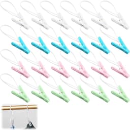 Dailygoods- Wasknijpers 24 stuks - Antislip PP Kunststof/Metaal - Verstelbare Ophangkoord - Duurzaam/Weerbestendig - Ergonomische Grip - Krachtige Veer - Wasclips — thumbnail 1