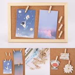 Houten Punaises met Clips - Decoratieve Spelden - Foto's Ophangen - Laat Geen Sporen Achter - 3.6 x 0.7 cm — thumbnail 4