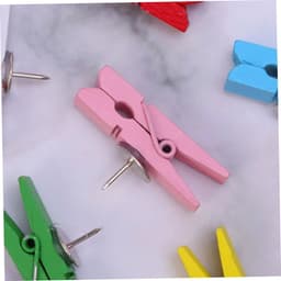 Housoutil 50Pcs Kleurrijke Houten Clip Pushpins Decoratieve Punaises Voor Kurk Boards Notes Ambachten Voor Huizen Kantoren Klaslokalen Gebruiksvriendelijk Ontwerp — thumbnail 3
