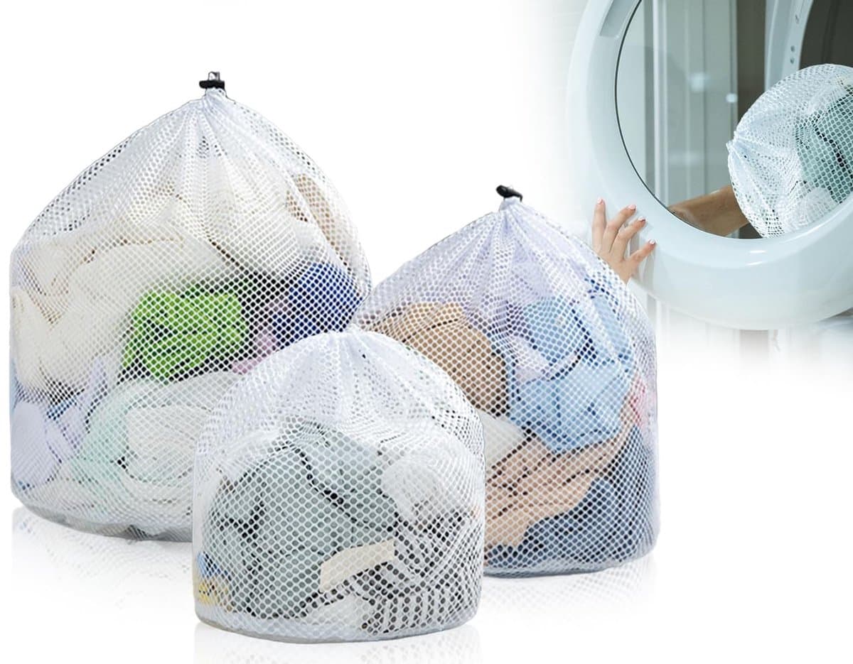 Allecto - Wasnet - Herbruikbare waszakken - Ideaal voor delicate kleding - 3 maten - Grof mesh ontwerp - Voor wasmachine - 30x40, 40x50, 50x60 cm — afbeelding 1