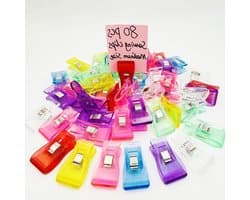 Naaiclips - Quiltclips Stofclips - Naaien Knutselen - Geen Gaatjes - 83 stuks - Veelkleurig