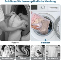 Dailygoody - Wasnet groot - Herbruikbaar waszak - 60 x 80 cm - Wit - Geschikt voor overhemden en jassen - 2 stuks — thumbnail 2