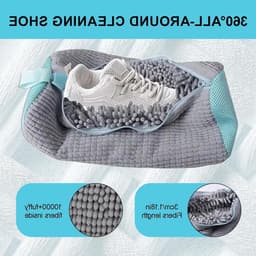 Robuuste Waszak voor Schoenen - Herbruikbare Waszak 39 x 19 cm met Rits voor 360° Reiniging en Bescherming van Schoenen in Grijs — thumbnail 5
