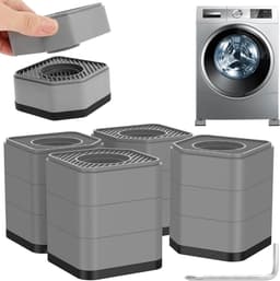 4-delige Rubberen Anti-Vibratie Onderzetters – Antislip Basis geschikt voor Wasmachine & Koelkast, Stabilisator & Schokdemper geschikt voor Elektroapparaten & Meubels — thumbnail 1