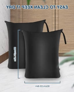 Waterdichte waszak voor vuile kleding - Herbruikbare organizer met rits, 2-pack, 24 x 31 inch, ideaal voor reizen en sportactiviteiten — thumbnail 2
