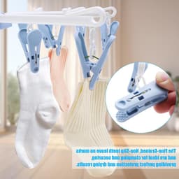 Set van 2 Sokdrogers met 40 Wasknijpers, Opvouwbare Droogmolen voor Kleding, Ideaal voor Sokken en Ondergoed — thumbnail 2
