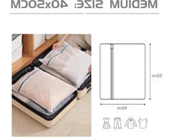 Set van 2 Wasnetten voor de Wasmachine, Duurzame Waszakken met Rits, Ideaal voor Reizen en Delicate Kleding (40 x 50 cm)