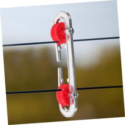 Kledinglijn Separator - Waslijn Verdeler - Ruimte Besparen - Verstelbaar Pulley Systeem - 2 Stuks - Rood — thumbnail 3