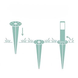 Grondanker voor tuinlamp - set van 4 - 30 cm - zilver — thumbnail 4
