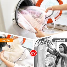 Grote Wasnetten voor de Wasmachine - Set van 2 Reiswaszakken met Handvatten 50 x 60 cm voor Kleding en Ondergoed — thumbnail 5