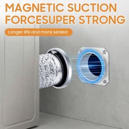 Ulisem - Magnetische droogafvoerconnector - Luchtdichte afdichting - 0.8 meter slang - 10 cm diameter - 2 slangklemmen - Eenvoudige installatie - Hittebestendig - Geschikt voor wasruimte en airconditioner — thumbnail 2