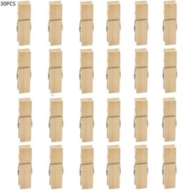 30 stuks - Houten wasknijpers - voor ophangen, buiten en knutselen - stevige en duurzame wasknijpers - 7.2×1.8cm — thumbnail 1