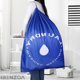 Waszak - Hoogwaardige polyester - 60x85 cm - Grijs - Met trekbandsluiting — thumbnail 2