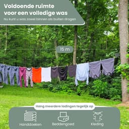 Twenty4seven® Waslijn Uittrekbaar - Waslijndraad 15 Meter - Uittrekbare & Automatische Roldrooglijn - voor Binnen & Buiten — thumbnail 5