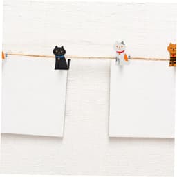 Houten Wasknijpers - Kattenclips - Decoratief Ophangen - Uniek Kattenontwerp - 10 Stuks - Houtkleur — thumbnail 3