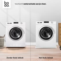 Lekbak Wasmachine - Opvangbak tegen lekkage - Siliconen - 65x60x3 cm - Wit - Bodo — thumbnail 4