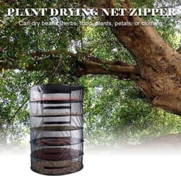 Droognet met ritsen - Hangende mand - Planten drogen - Opvouwbaar ontwerp - 150 cm hoog - Groen — thumbnail 3