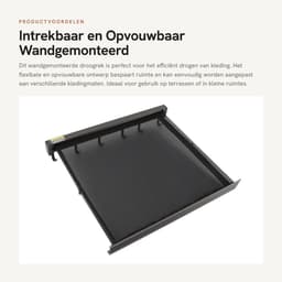 Dailygoods- Droogrek Ruimtebesparend - Wanddroogrek - Opvouwbaar - Multifunctioneel - Intrekbaar - Flexibel Ontwerp - Wasrek — thumbnail 4
