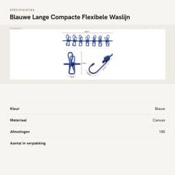 Dailygoods- Waslijn Uittrekbaar - Compact - 1,8 m - 12 Pinnen - Haken - Draagbaar - Ideaal voor Vakantie - Drooglijn — thumbnail 5