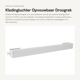 Dailygoods- Kledingluchter 60 cm - Wandgemonteerd - Opvouwbaar - Multifunctioneel - Ruimtebesparend - Premium materiaal - Wasdroogrek — thumbnail 5