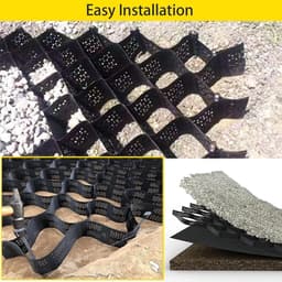 Grondstabilisatierooster - Grindrooster Oprit - Oprit Versterken - Hoge Belastbaarheid - 5 cm Hoog - Zwart — thumbnail 3