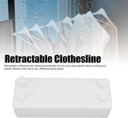 Intrekbare Waslijn - Wand Waslijn - Kleding Drogen - Automatische Intrek - 42 Meter - Wit — thumbnail 2