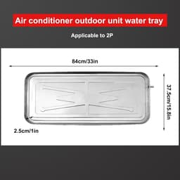 Opvangbak Airco Buitenunit - Lekbak Condenswater - Voorkomt Lekkage - Roestvrij Staal - 84x37.5x2.5 cm - Zilverkleurig — thumbnail 2