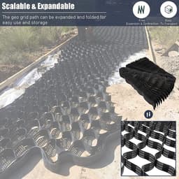 Grondstabilisatie Grid - Wegversteviging Grondanker - Oprit Aanleggen - Hoge Draagkracht - 2x6m - Zwart — thumbnail 2
