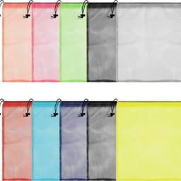 Dailygoody - Veelkleurige Nylon Gaas Waszakken - Waszak met Trekkoord - 10 Stuks - 35,5 x 40 cm - Geschikt voor Reizen, Sport en Opslag — thumbnail 3