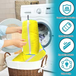 Schoenwaszak voor Machine - 2 Stuks Herbruikbare Waszakken met 360° Reinigingsfleece voor Sneakers en Diverse Schoenen — thumbnail 3