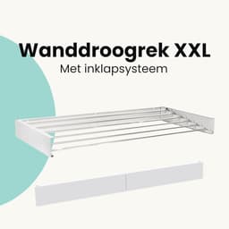 Inklapbaar Wanddroogrek XXL - 100cm, Hangend, Droogrek met 6M Lengte (Wit) — thumbnail 3