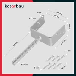 Paaldrager Betonanker - Paalhouder - Stevig Fundament - Thermisch Verzinkt Staal - 121 Mm Breed — thumbnail 2