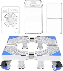 Wasmachine Verhoger - Wasmachine Opbouwmeubel - Wasmachine Sokkel - Anti Slip & Verstelbaar - Ook voor Droger, Koelkast en Vriezer - 300 Kg Draagkracht - 4 Poten en 4 Wielen - Hoogte 10 cm - van Imperatoris — thumbnail 1