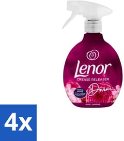 Lenor – Crease Releaser Spray – Divine Ruby Jasmine – Kreukverwijderaar & Textielverfrisser – 500 ml - Voordeelverpakking - 4 stuks — thumbnail 1