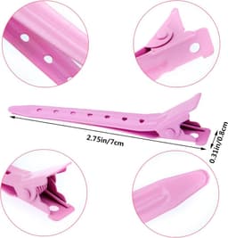 24 Stuks Roze Metalen Haarclips met Krokodillenklemmen voor Styling en Kleuring — thumbnail 4