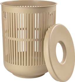 Zone Denmark Ume Wasmand met Deksel - 60 liter - Camel - Kunststof - Ronde Wasmand met Hengsel - Wasbox of Opbergmand — thumbnail 2